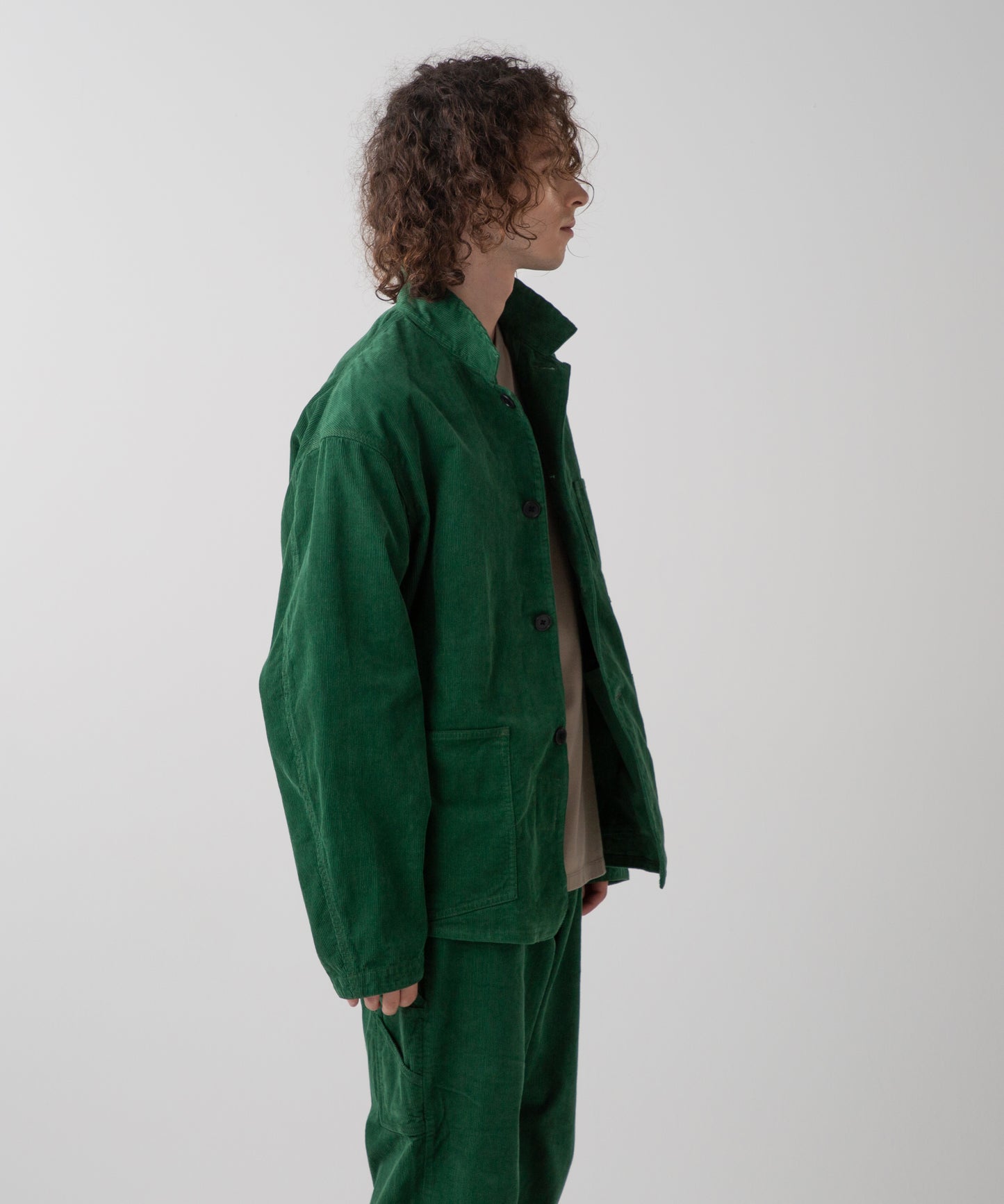 LES HALLES chore jacket / 14W corduroy  [green]