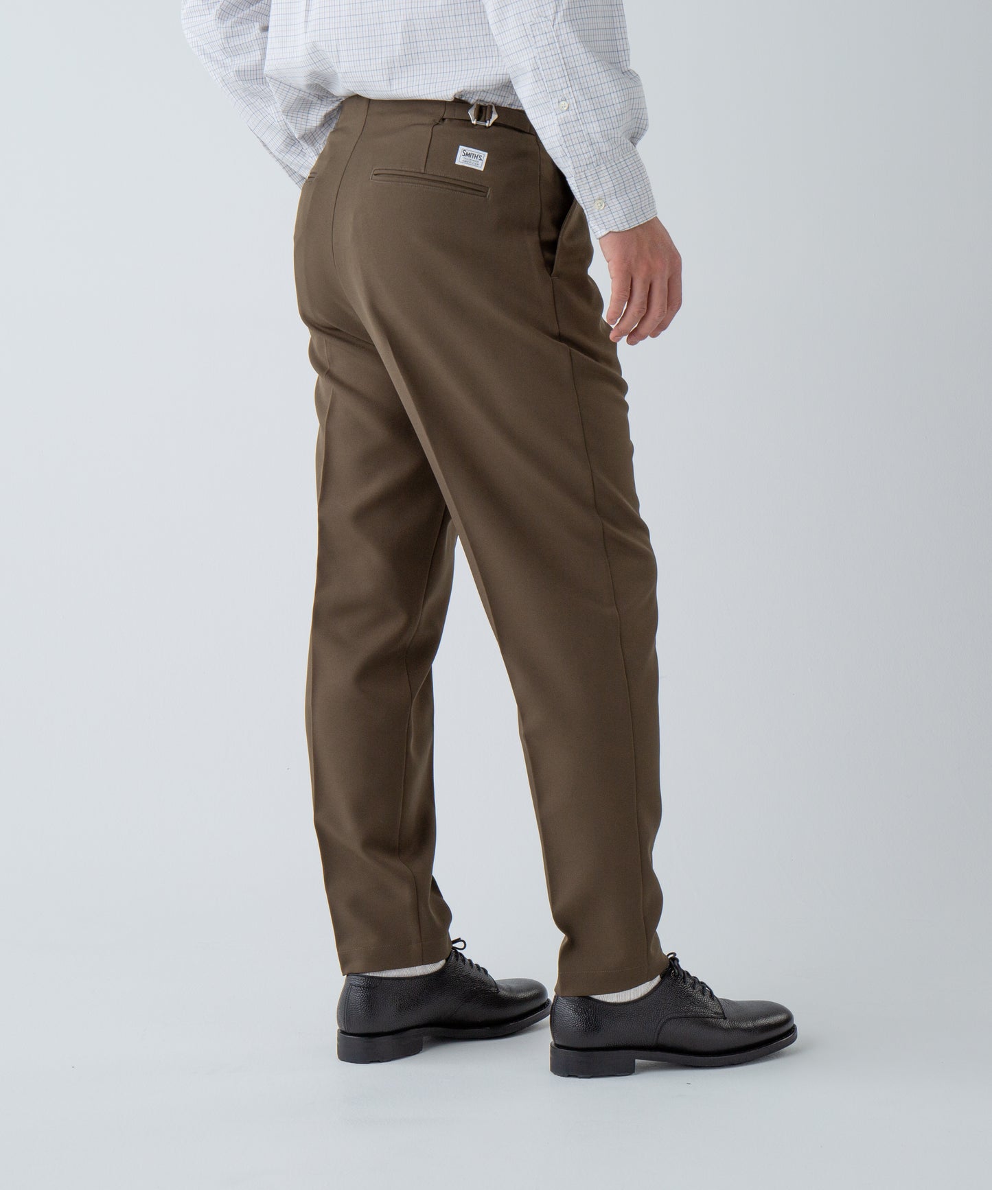 "BROOKLYN" continental trousers /poly stretch twill [OLIVE]