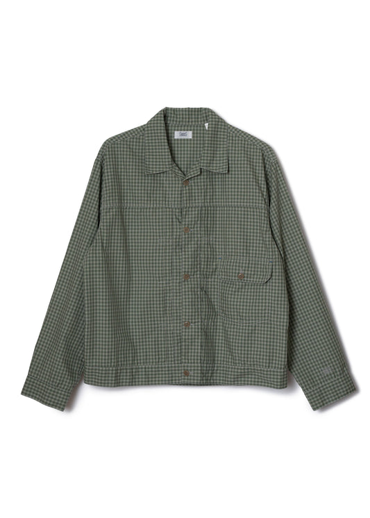 BROOKLYN trucker shirt jac / T/C American plaid [OLIVE]