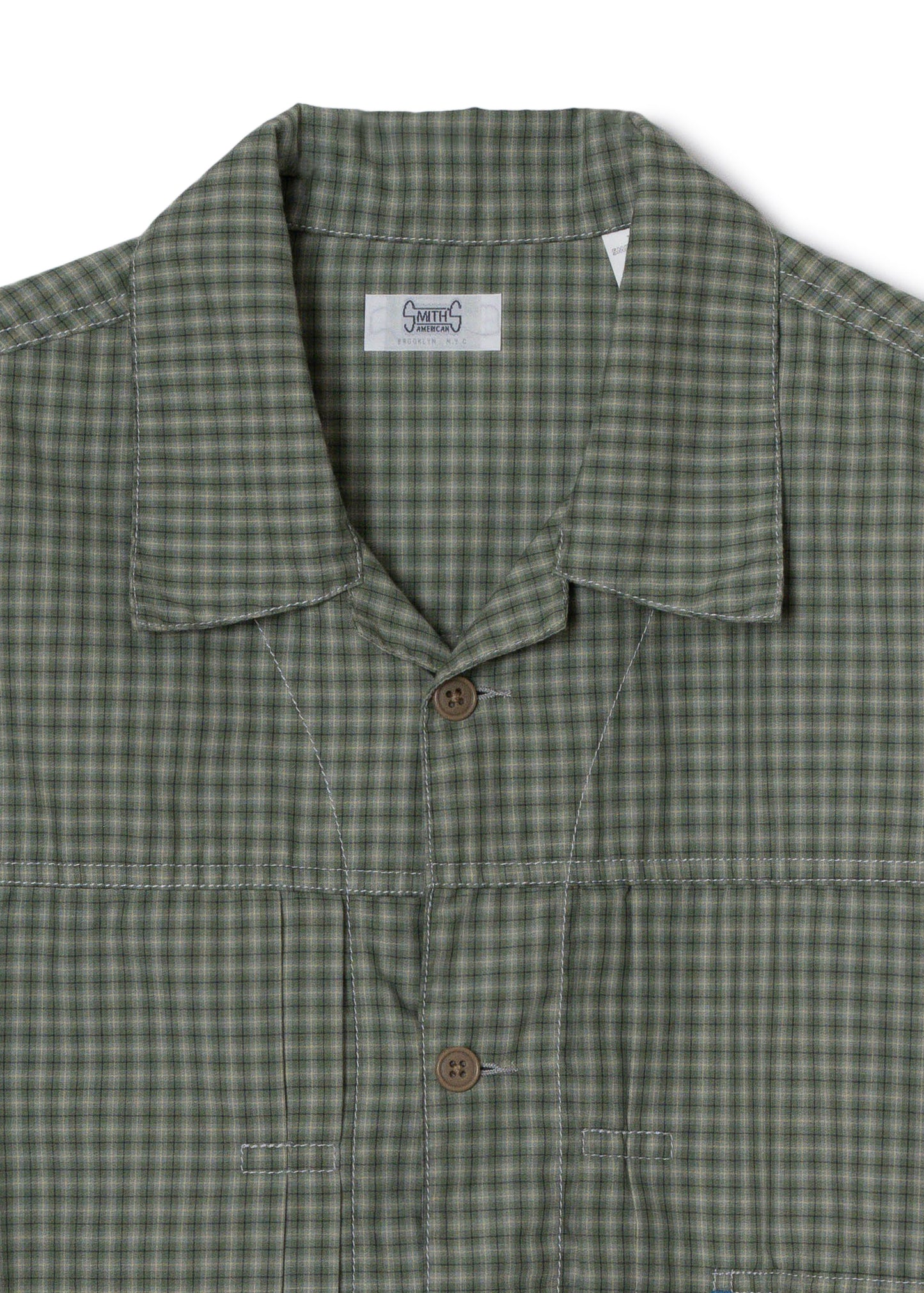 BROOKLYN trucker shirt jac / T/C American plaid [OLIVE]