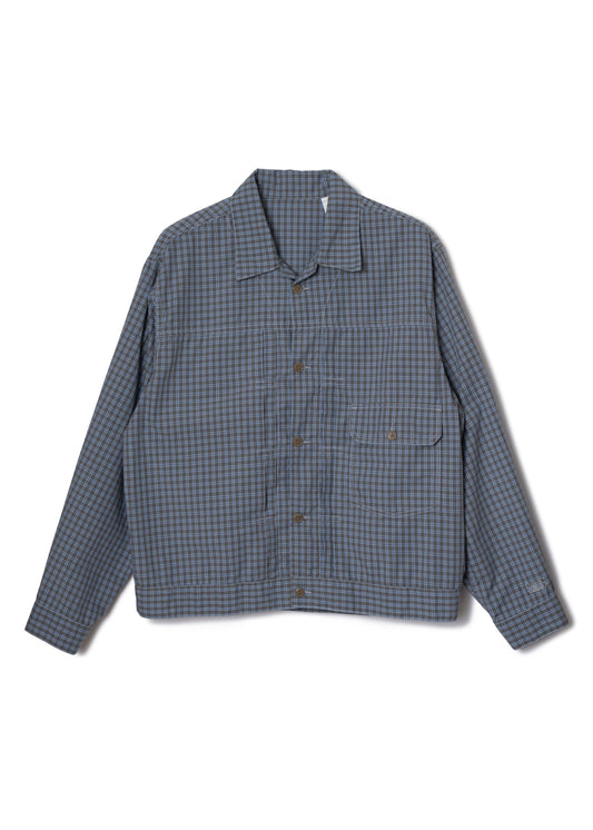 BROOKLYN trucker shirt jac / T/C American plaid [BLUE]
