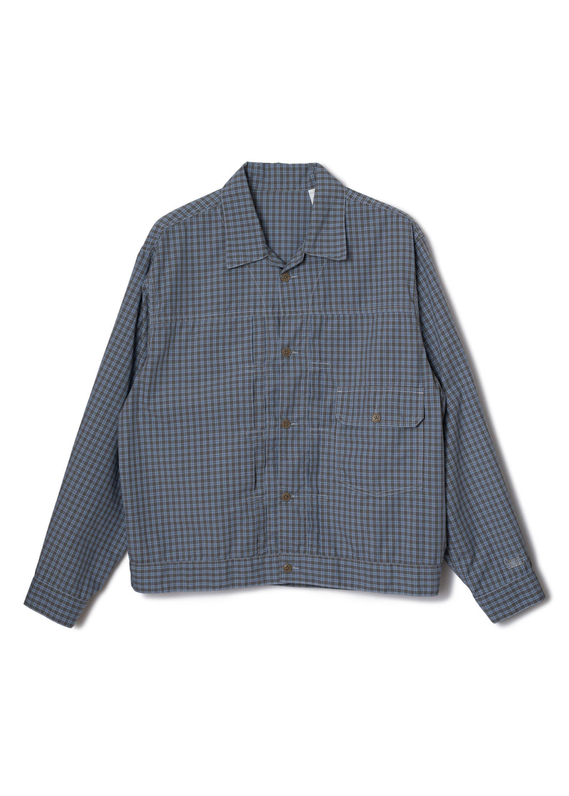 BROOKLYN trucker shirt jac / T/C American plaid [BLUE]