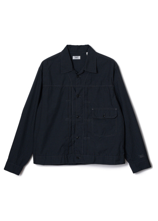 BROOKLYN trucker shirt jac / T/C American plaid [NAVY]
