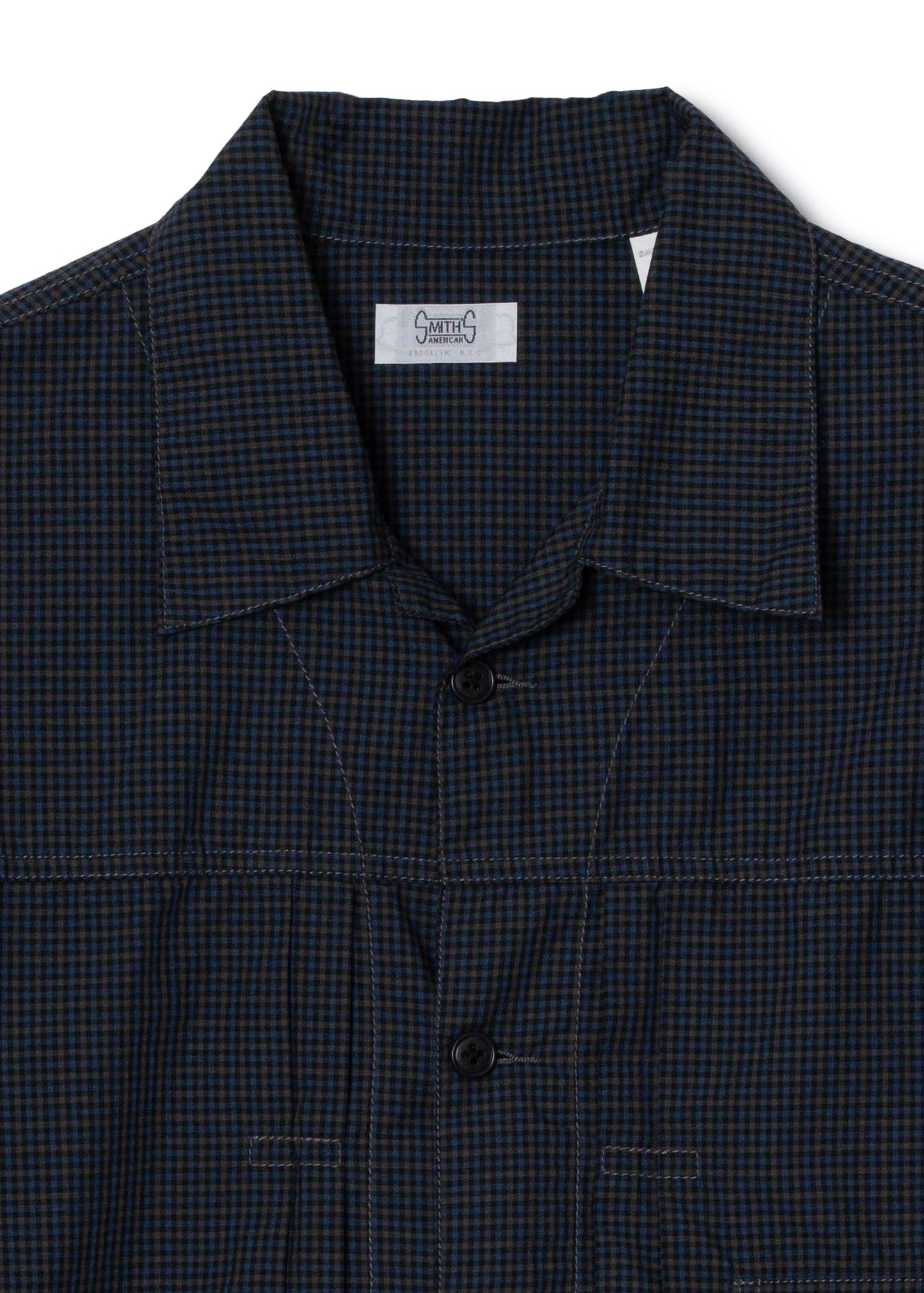 BROOKLYN trucker shirt jac / T/C American plaid [NAVY]