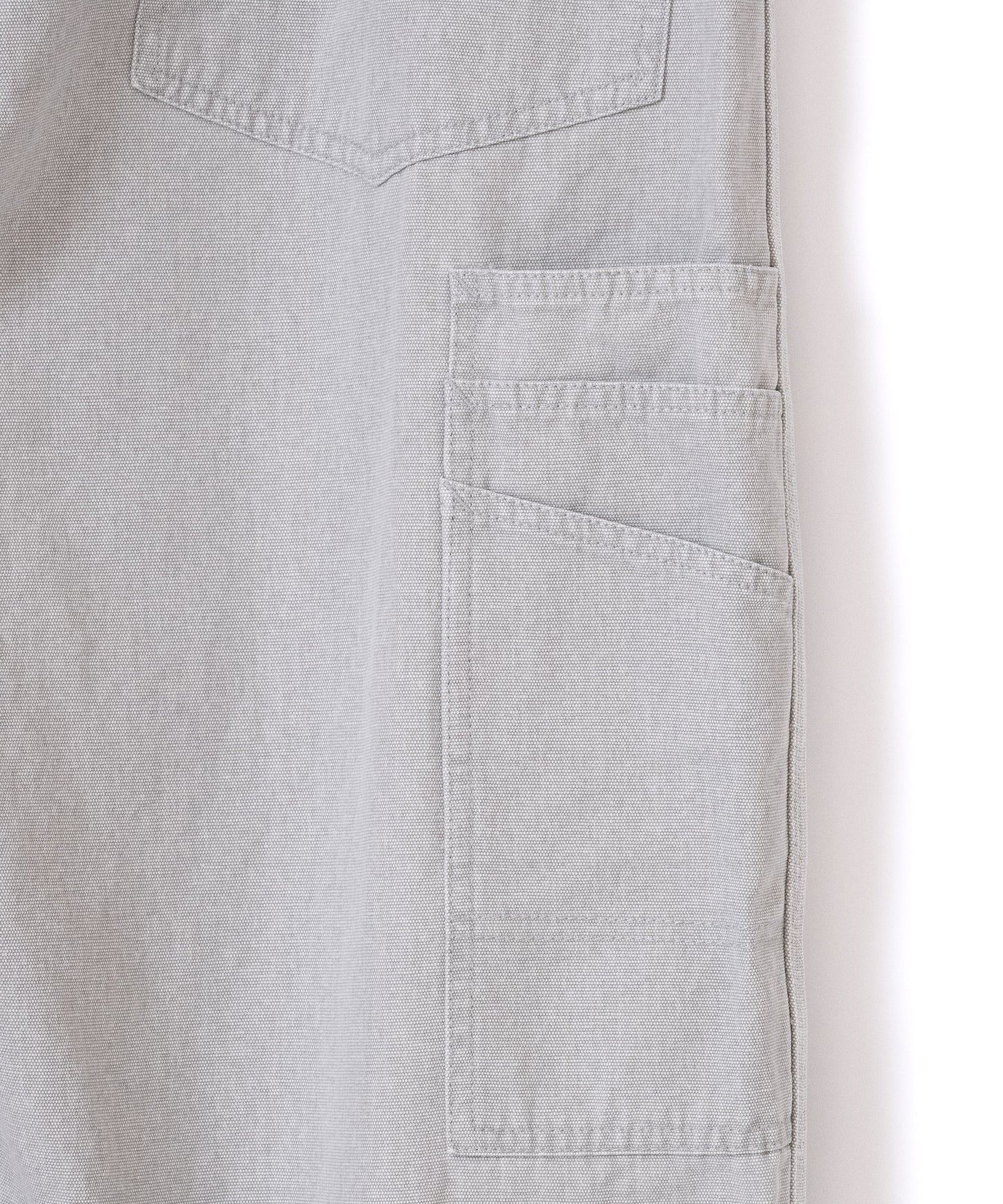 "VENICE" half overalls /coating canvas [LT GREY]