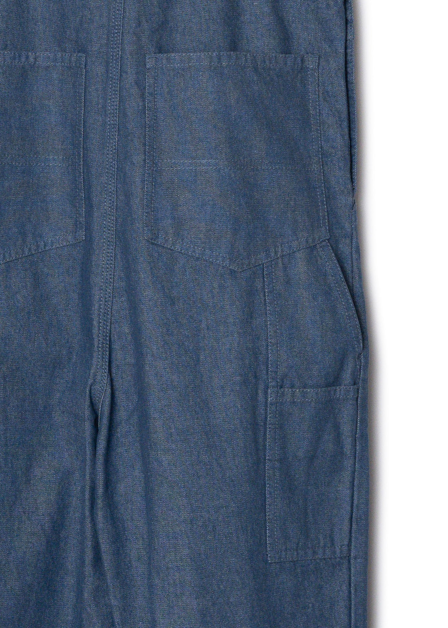 "LES HALLES" flare overall / 10 oz color denim [BLUE DENIM]