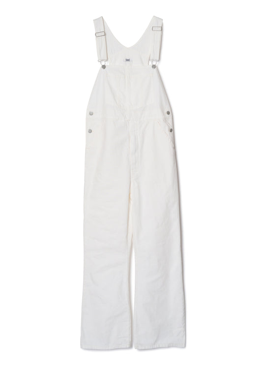 "LES HALLES" flare overall / 10 oz color denim [WHITE DENIM]