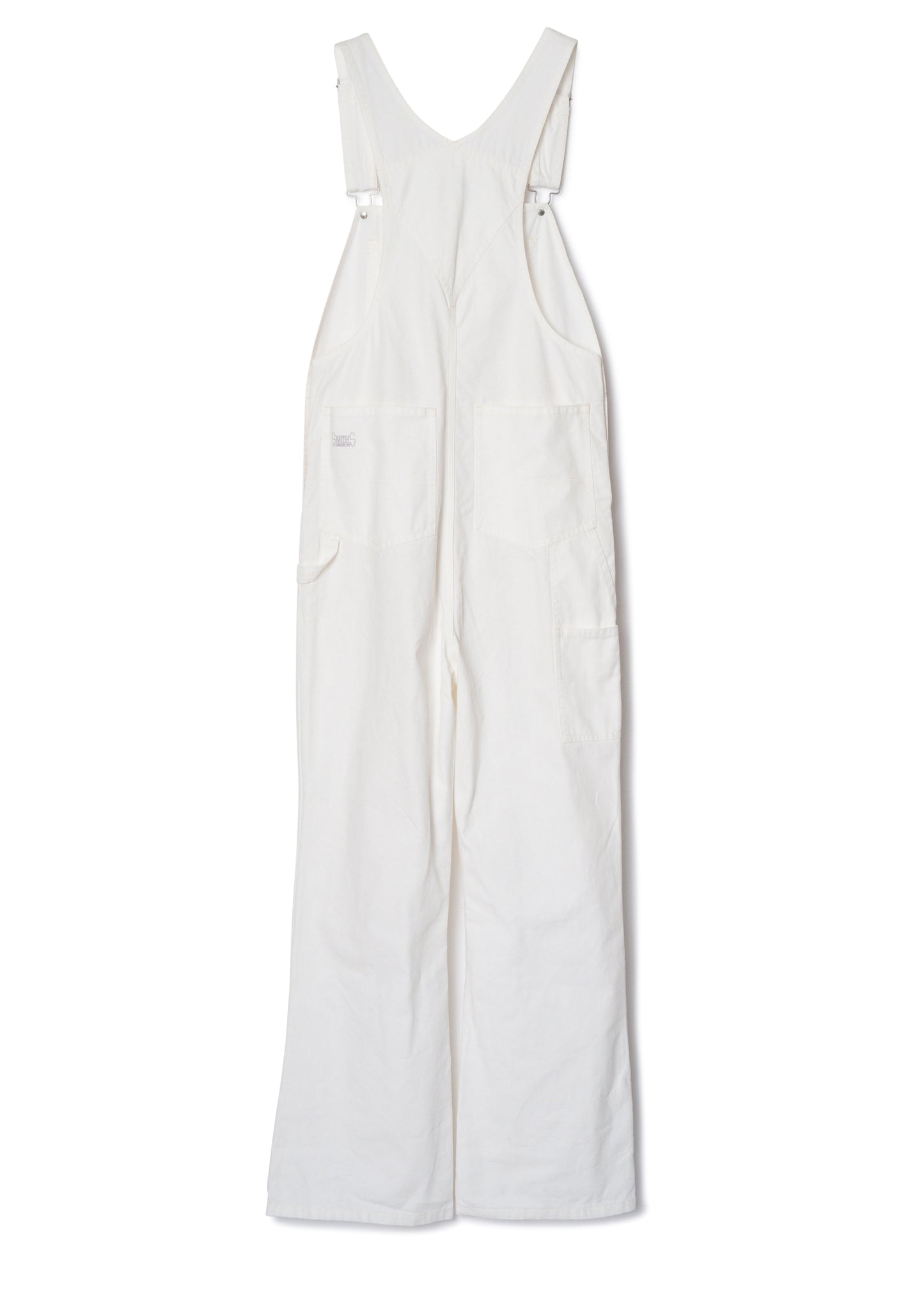 "LES HALLES" flare overall / 10 oz color denim [WHITE DENIM]