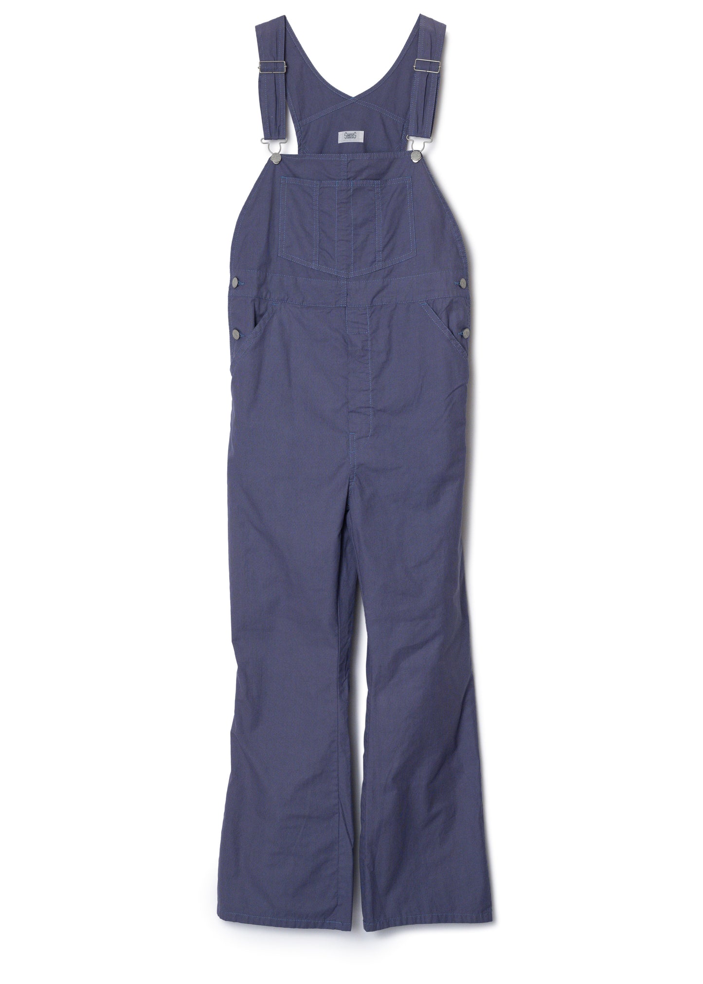 "LES HALLES" flare overall / cotton cordlane [NAVY]