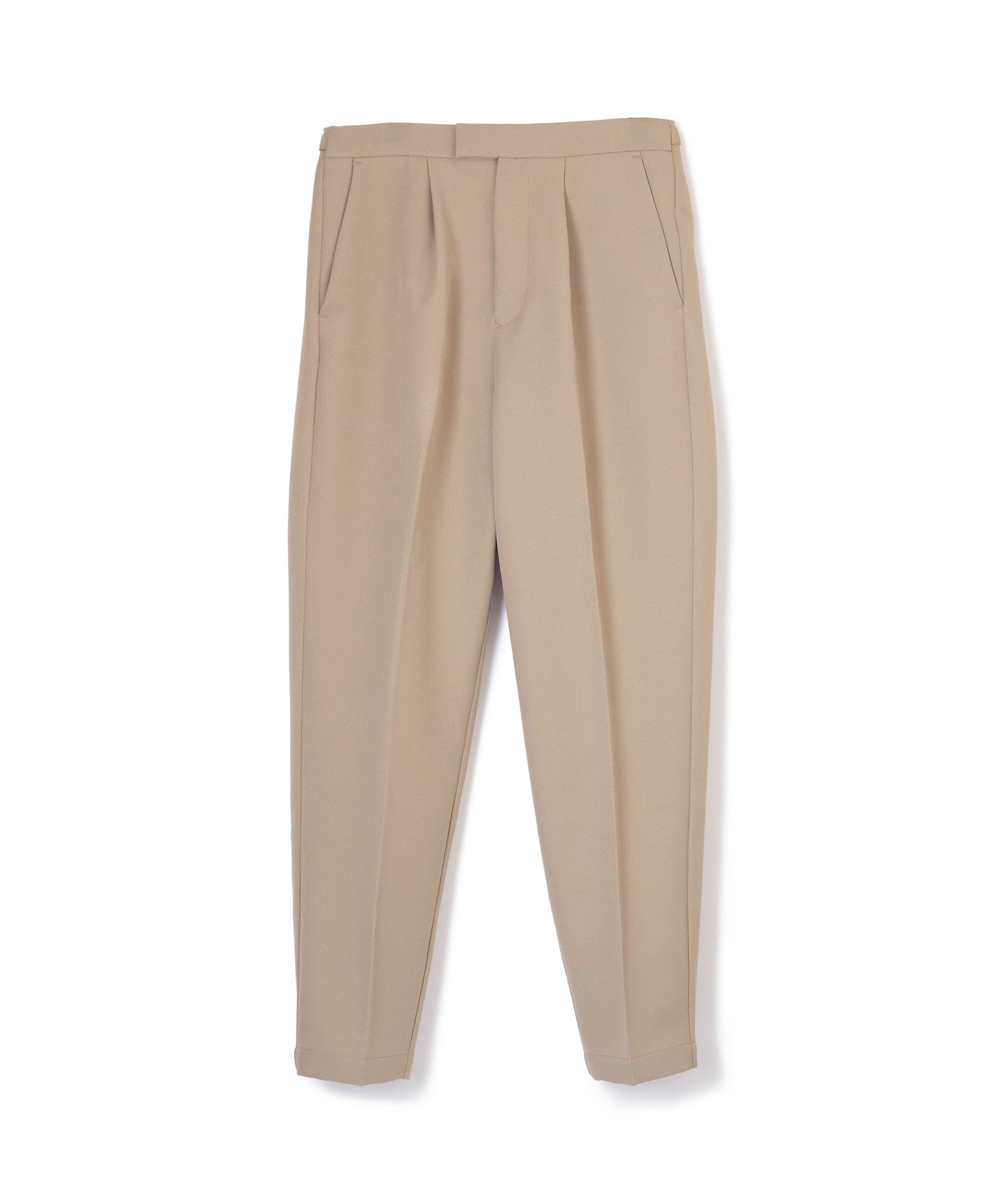 "BROOKLYN" continental trousers /poly stretch twill [KHAKI]