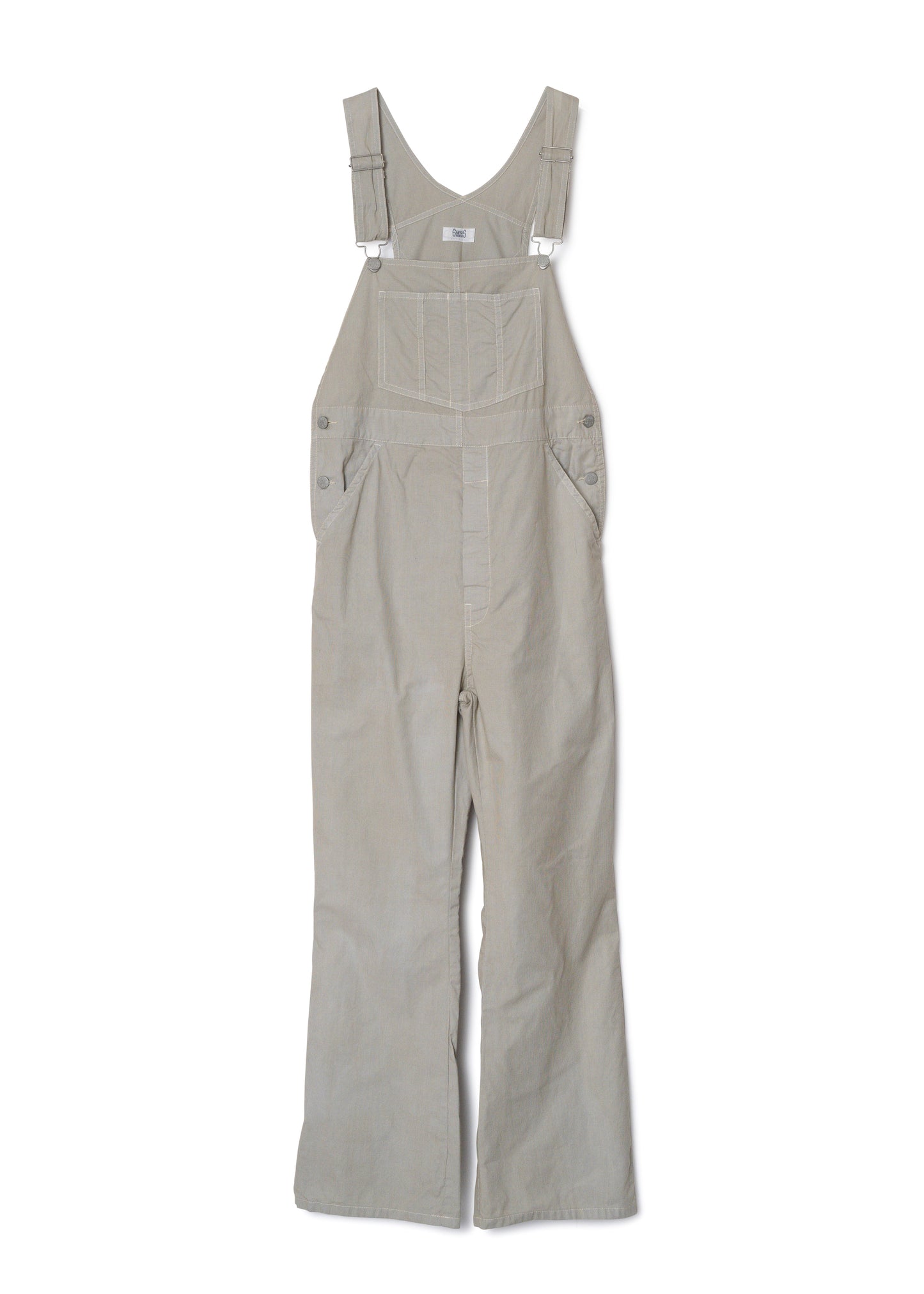 "LES HALLES" flare overall / cotton cordlane [KHAKI]