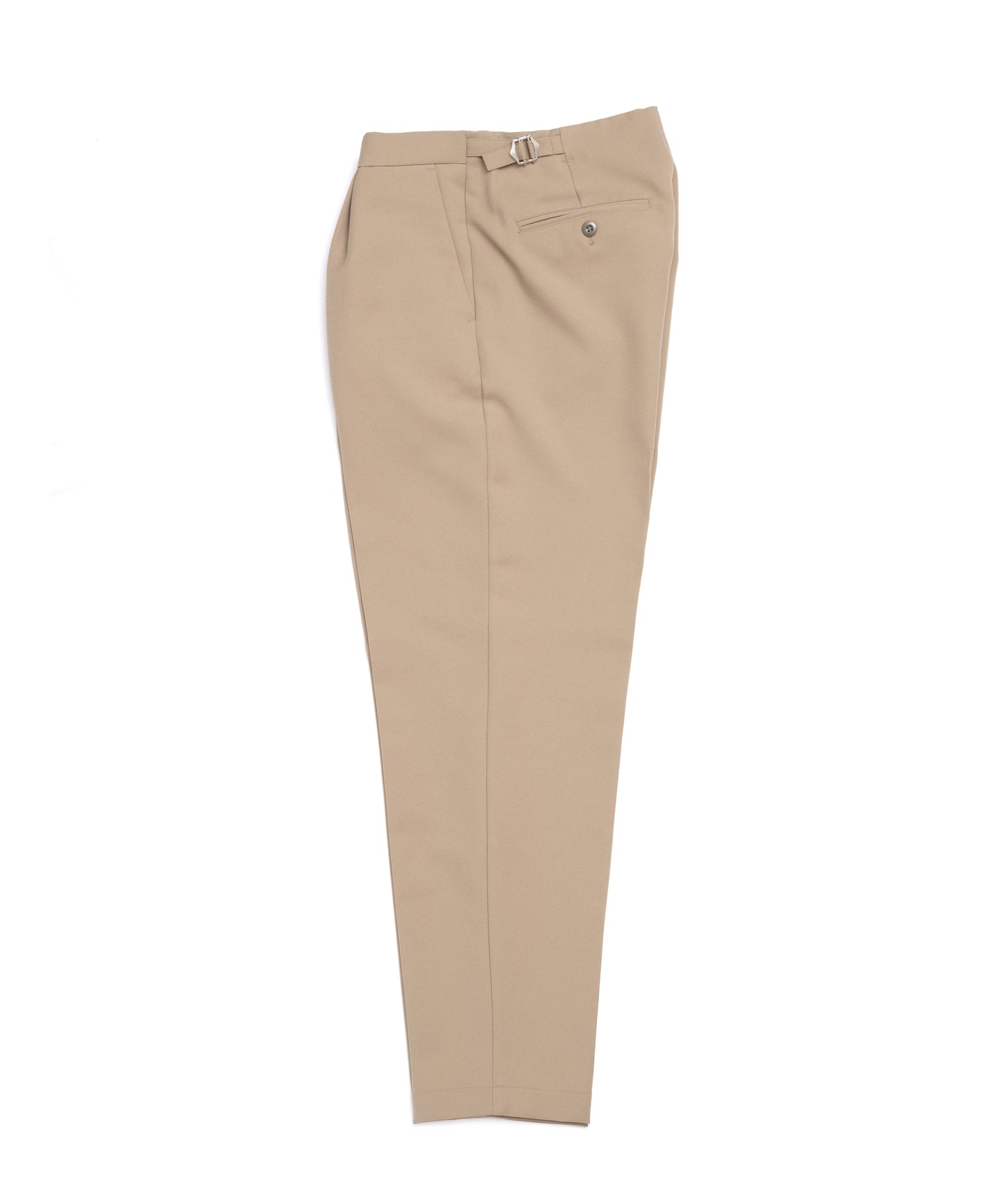 "BROOKLYN" continental trousers /poly stretch twill [KHAKI]