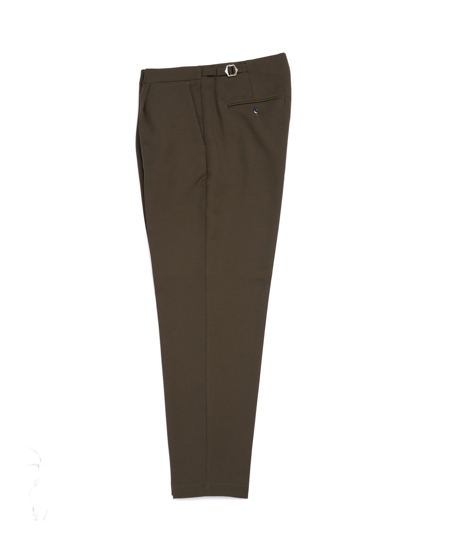 "BROOKLYN" continental trousers /poly stretch twill [OLIVE]