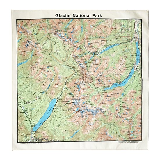 The Printed Image: Map Bandana "Glacier National Park"